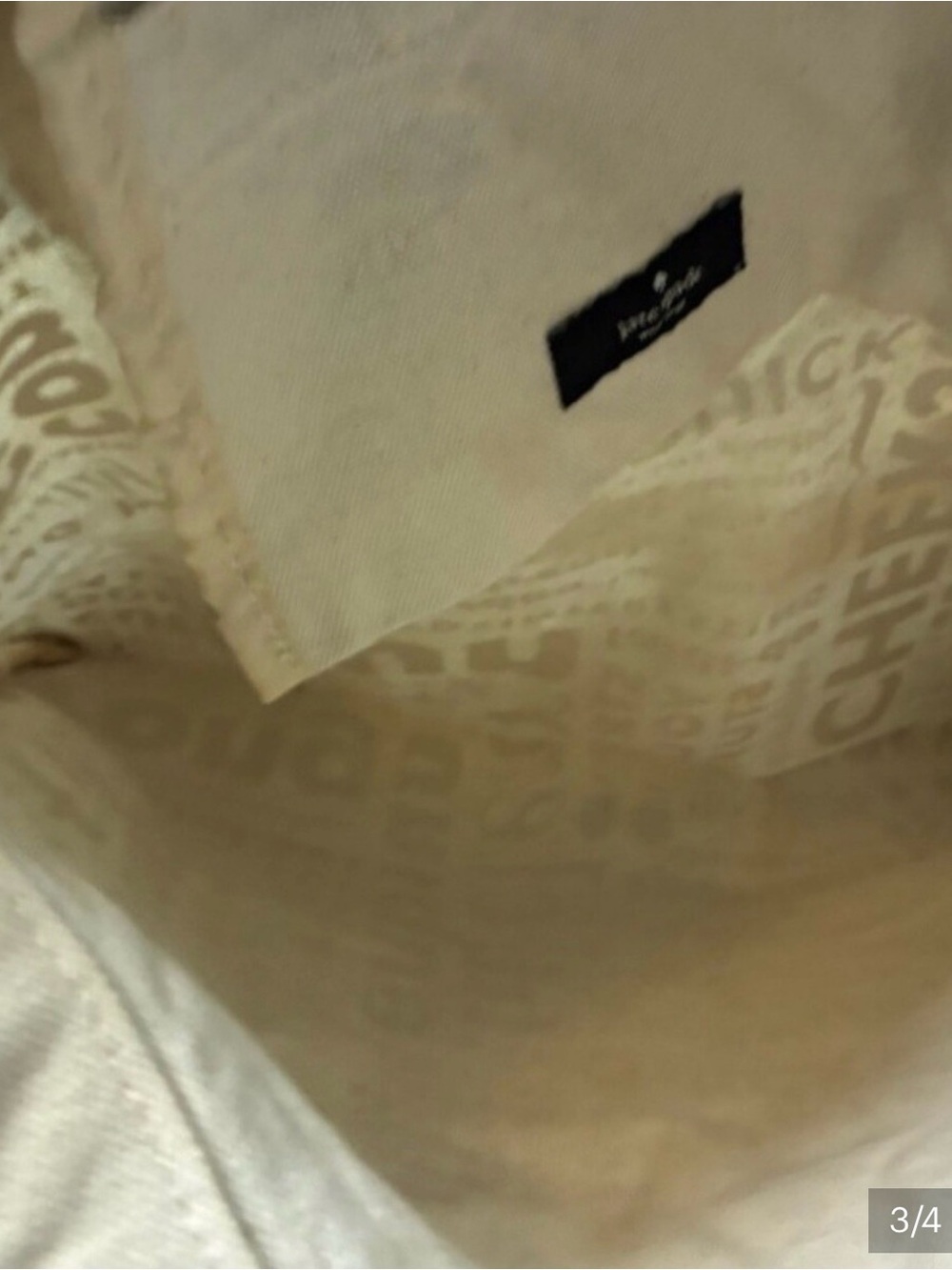 NWOT Kate Spade Typography Graphic Canvas Tote Bag - Picture 3 of 4